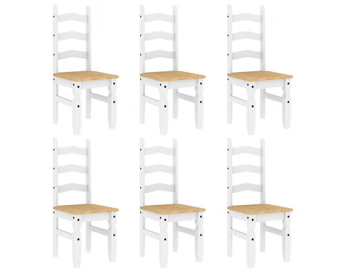 Sonata H Трапезен комплект от 7 части Panama, Бяла бор масив