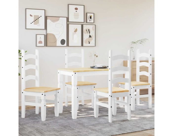 Sonata H Трапезен комплект от 5 части Panama, Бяла бор масив