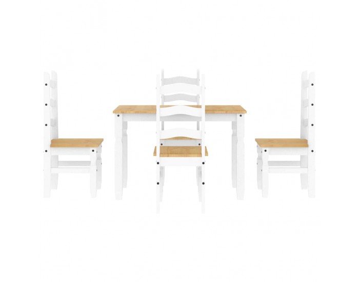 Sonata H Трапезен комплект от 5 части Panama, Бяла бор масив