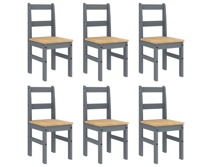 Sonata H Трапезен комплект от 7 части Panama, сив бор масив