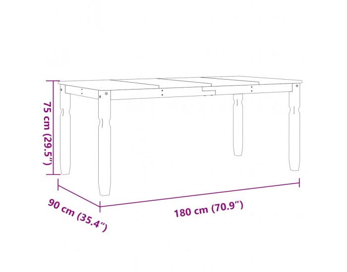 Sonata H Трапезен комплект от 5 части Panama, бор масив