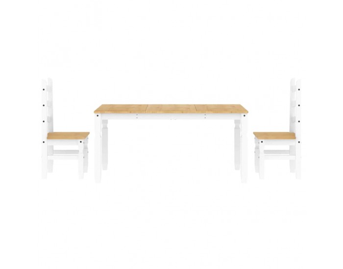 Sonata H Трапезен комплект от 3 части Panama, Бяла бор масив