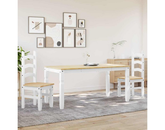 Sonata H Трапезен комплект от 3 части Panama, Бяла бор масив