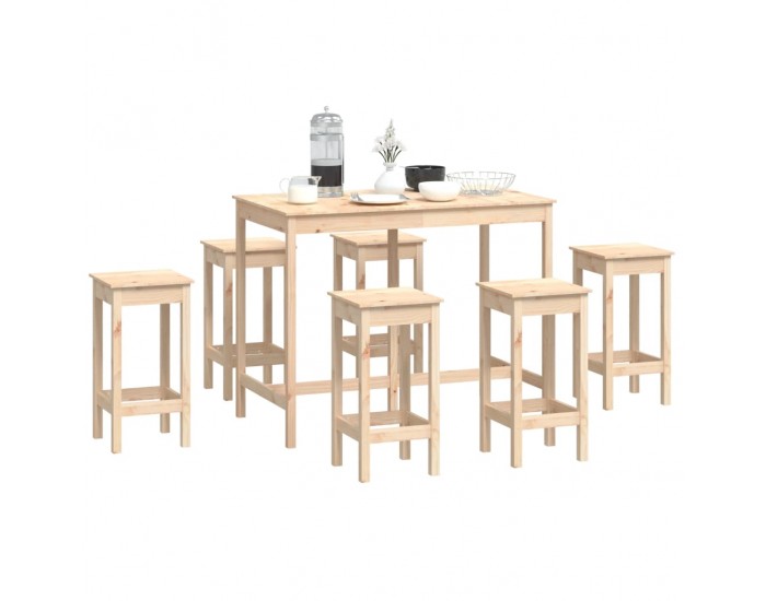 Sonata H Бар комплект от 7 части, масивна борова дървесина Sonata H Бар комплект от 7 части, масивна борова дървесина