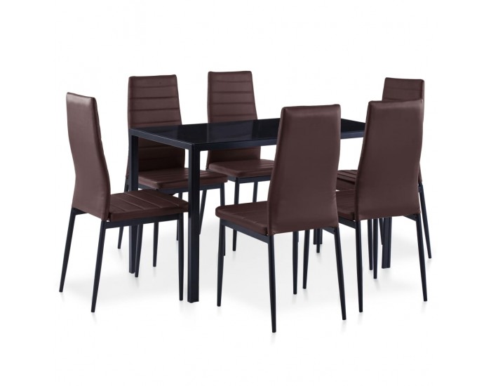 Sonata H Трапезен комплект, седем части, кафяв