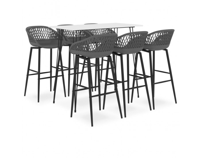 Sonata H Бар комплект от 7 части, бяло и сиво