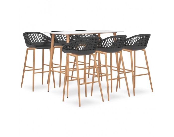 Sonata H Бар комплект от 7 части, бяло и сиво