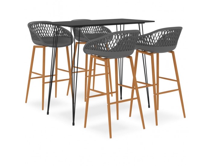 Sonata H Бар комплект от 5 части, черно и сиво