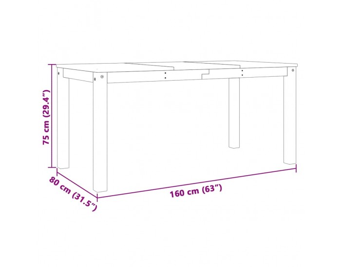Sonata H Трапезен комплект от 5 части Panama, бор масив