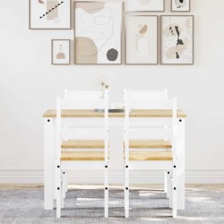 Sonata H Трапезен комплект от 5 части Panama, Бяла бор масив - Комплекти маси и столове