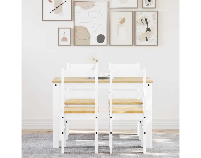 Sonata H Трапезен комплект от 5 части Panama, Бяла бор масив