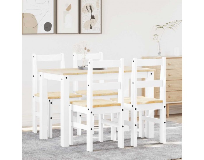 Sonata H Трапезен комплект от 5 части Panama, Бяла бор масив