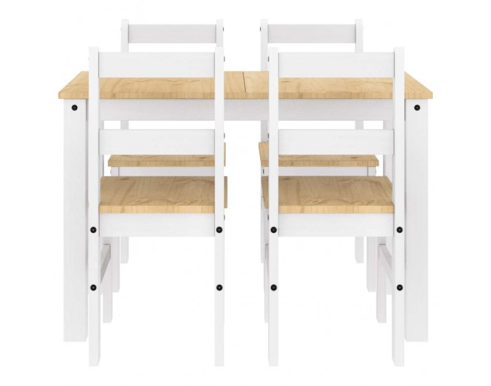 Sonata H Трапезен комплект от 5 части Panama, Бяла бор масив