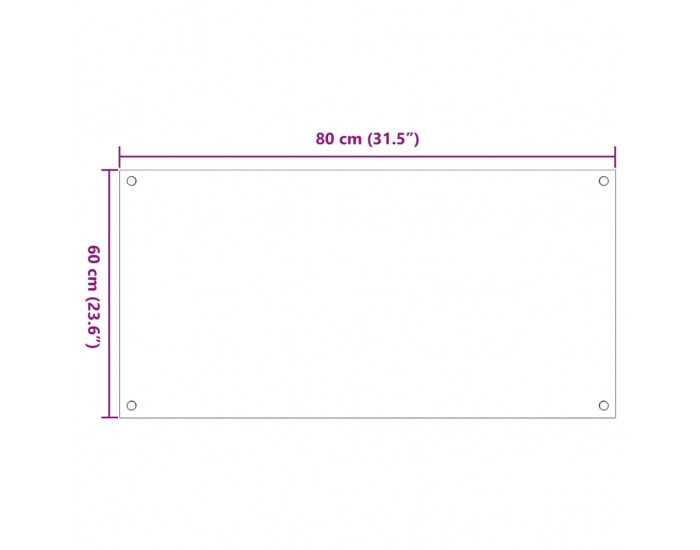 Sonata H Кухненски гърбове, 2 бр, бял, 80x60 см, закалено стъкло