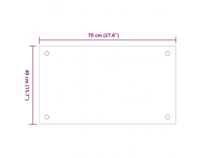Sonata H Кухненски гърбове, 2 бр, прозрачен, 70x40 см, закалено стъкло