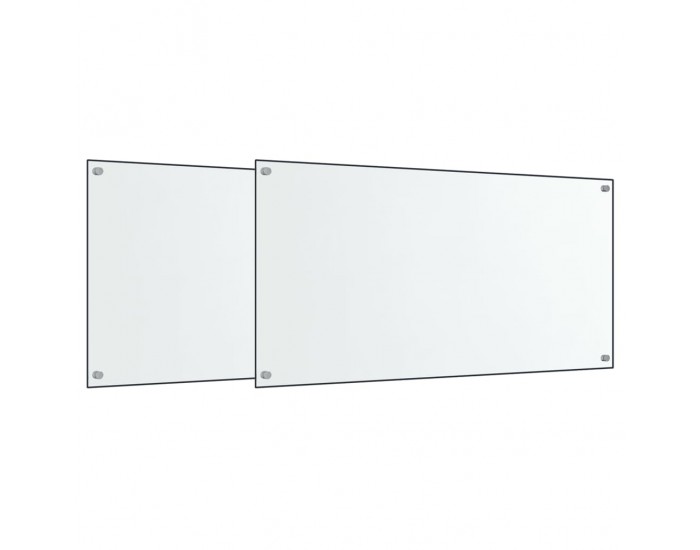 Sonata H Кухненски гърбове, 2 бр, прозрачен, 80x60 см, закалено стъкло