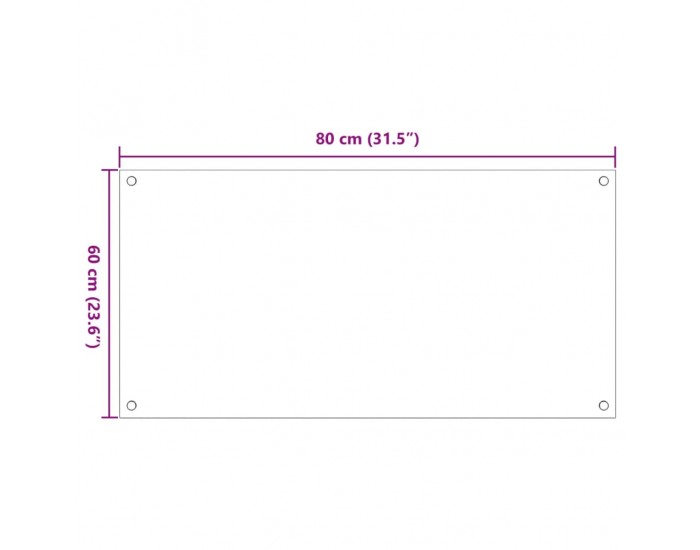 Sonata H Кухненски гърбове, 2 бр, прозрачен, 80x60 см, закалено стъкло