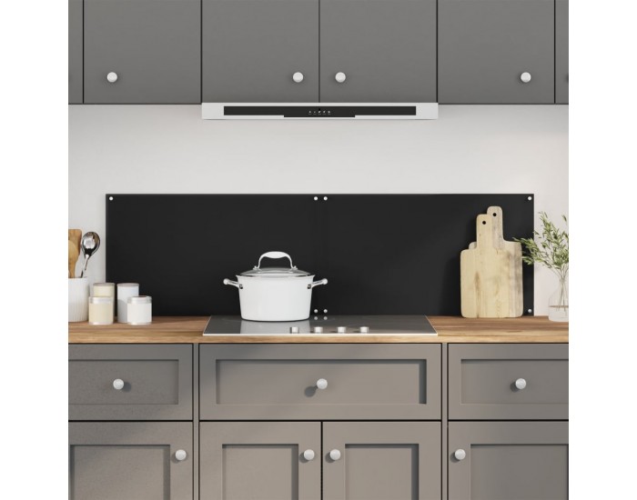 Sonata H Кухненски гърбове, 2 бр, черен, 70x50 см, закалено стъкло