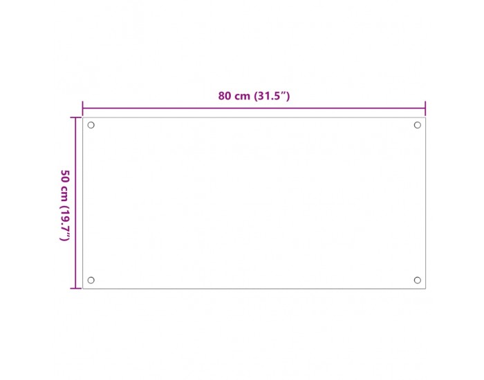 Sonata H Кухненски гърбове, 2 бр, бял, 80x50 см, закалено стъкло