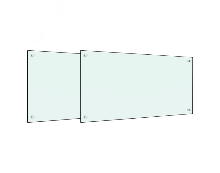 Sonata H Кухненски гърбове, 2 бр, бял, 80x50 см, закалено стъкло