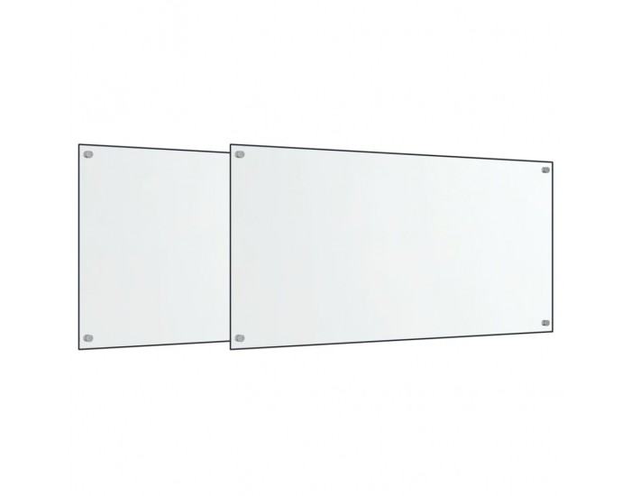 Sonata H Кухненски гърбове, 2 бр, прозрачен, 80x50 см, закалено стъкло