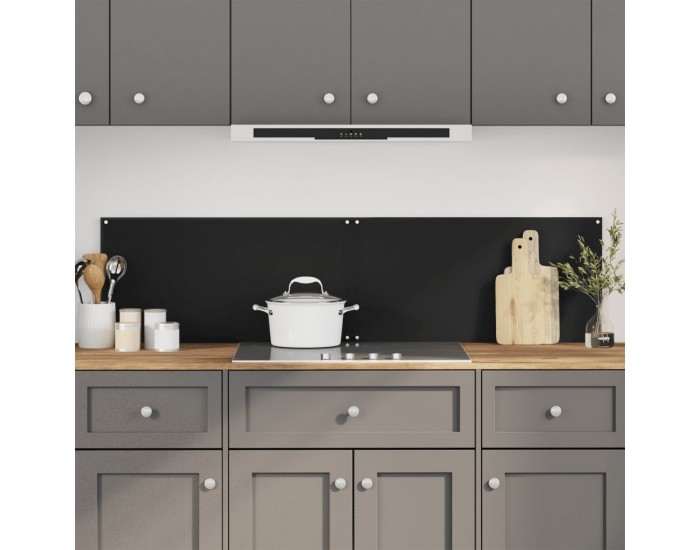 Sonata H Кухненски гърбове, 2 бр, черен, 80x60 см, закалено стъкло