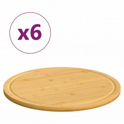 Sonata H Дъски за рязане 6 бр Ø30x1,5 см бамбук - Кухненски аксесоари