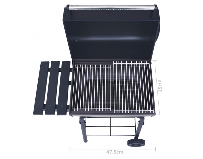 Sonata H Барбекю грил на дървени въглища с долен рафт, черно