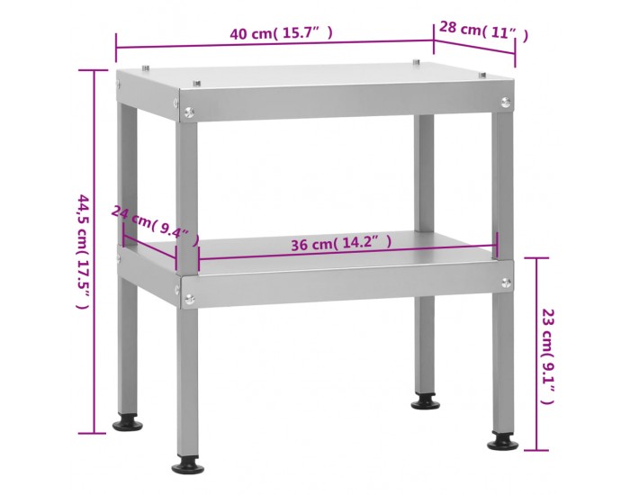 Sonata H Маса за фурна опушвач 40x28x44,5 см поцинкована стомана Sonata H Маса за фурна опушвач 40x28x44,5 см поцинкована стомана