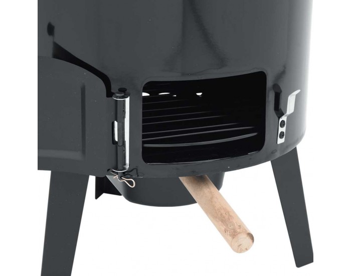 Sonata H Казан за гулаш с комин и капак, черен, емайлирана стомана