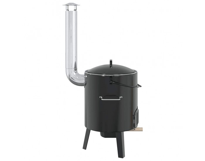 Sonata H Казан за гулаш с комин и капак, черен, емайлирана стомана