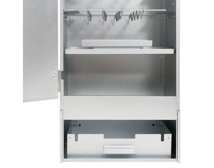 Sonata H BBQ опушвач с дървесен чипс 44,5x29x110 см поцинкована стомана Sonata H BBQ опушвач с дървесен чипс 44,5x29x110 см поцинкована стомана