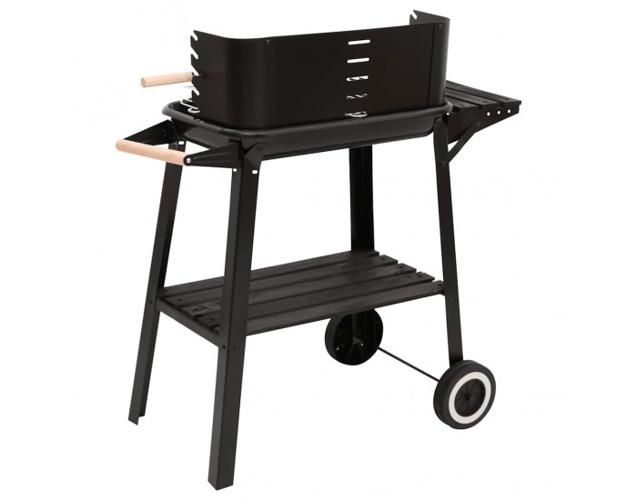 Sonata H Барбекю скара на дървени въглища с колела черно стомана
