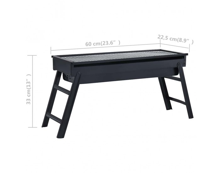 Sonata H Преносимо барбекю грил за къмпинг, стомана, 60x22,5x33 см Sonata H Преносимо барбекю грил за къмпинг, стомана, 60x22,5x33 см