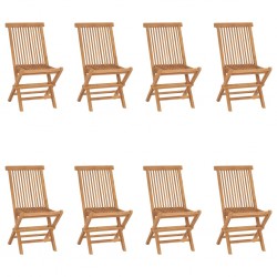 Sonata H Сгъваеми градински столове, 8 бр, тик масив - Градински столове