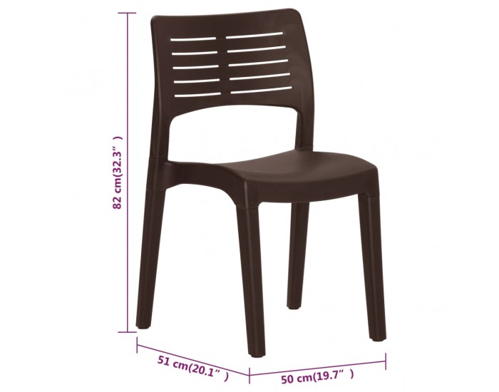 Sonata H Градински столове 2 бр мока полипропилен Sonata H Градински столове 2 бр мока полипропилен