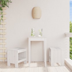 Sonata H Градински табуретки 2 бр бели 40x36x45 см борово дърво масив - Градински столове