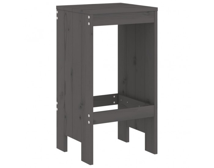 Sonata H Бар табуретки 2 бр сиви 40x36x75 см борово дърво масив