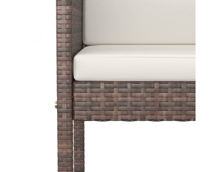 Sonata H Бар табуретки с възглавници, 4 бр, кафяв полиратан