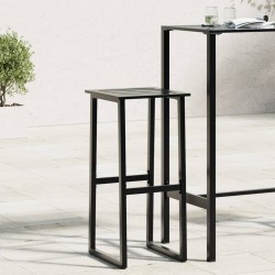 Sonata H Бар табуретки 2 бр черни 38x38x80 см прахово боядисана стомана - Градински столове