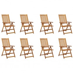 Sonata H Сгъваеми градински столове, 8 бр, акация масив - Градински столове