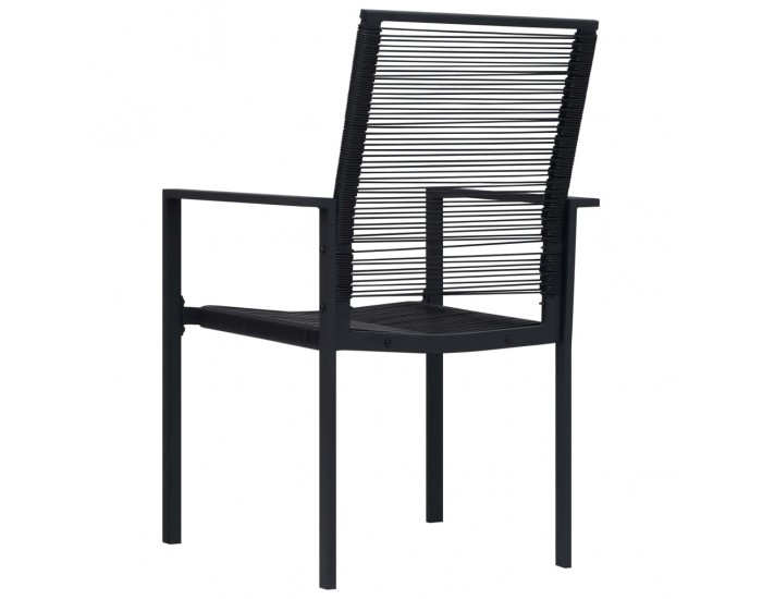 Sonata H Градински столове, 2 бр, PVC ратан, черни