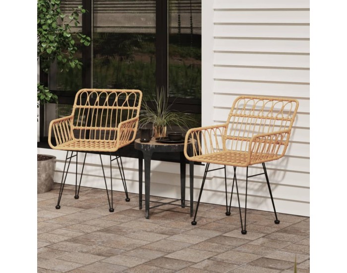 Sonata H Градински столове 2 бр с подлакътник 56x64x80 см PE ратан