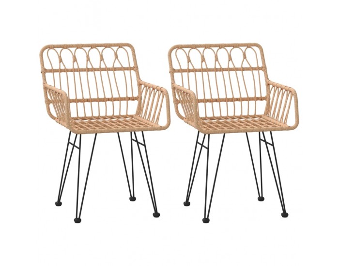 Sonata H Градински столове 2 бр с подлакътник 56x64x80 см PE ратан