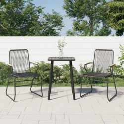 Sonata H Градински столове, 2 бр, черни, 58x59x85,5 см, PVC ратан - Градински столове
