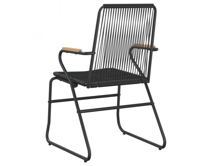 Sonata H Градински столове, 2 бр, черни, 58x59x85,5 см, PVC ратан