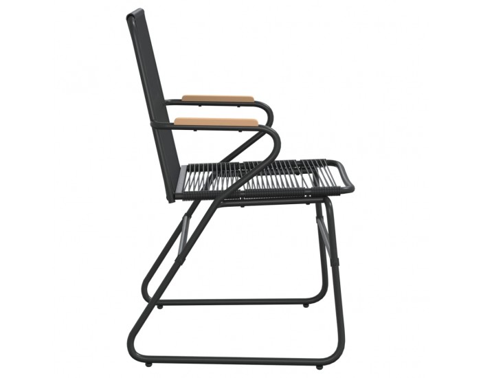 Sonata H Градински столове, 2 бр, черни, 58x59x85,5 см, PVC ратан