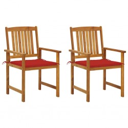 Sonata H Градински столове с възглавници, 2 бр, акациево дърво масив - Градински столове