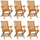 Sonata H Градински столове с бежови възглавници 6 бр тиково дърво масив