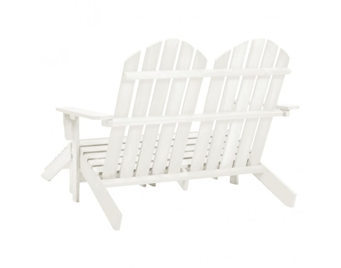 Sonata H 2-местен градински стол/табуретка Адирондак, чам, бял